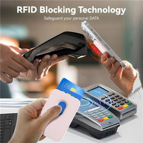 MagSafe wallet phone card holder RFID blocking leather magnetic case iPhone 15 1 - Picture 6 of 7